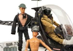 ACTION MAN COLLECTION, including three Action Man figures, two of which marked Palitoy 1964, and the