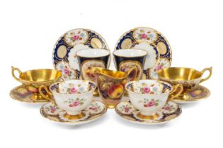 ASSORTED MODERN BONE CHINA, including pair Aynsley "Orchard Gold" teacups and saucers, pair