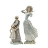 TWO LLADRO PORCELAIN FIGURINES, Spring Breeze 4936, 36cms (h) and Comforting Her Daughter 5142,