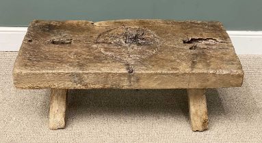 PRIMITIVE OAK CHEESE PRESS BENCH believed late 18th / early 19th Century, 38 (h) x 103 (w) x