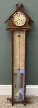 ADMIRAL FITZROY BAROMETER with clock to steeple top, 129 (h) x 39 (w) x 7cms (d) Provenance: private