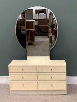 UNUSUAL DRESSING TABLE with large folding circular mirror, 170 (h) x 110 (w) x 39cms (d) Provenance: