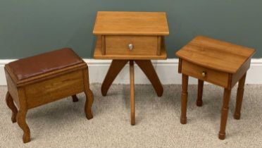 TWO SMALL TABLES & BOX FOOTSTOOL Provenance: private collection Conwy