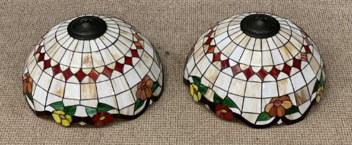 PAIR OF MODERN TIFFANY STYLE CEILING LAMPS 50cms (diam.) Provenance: private collection Conwy