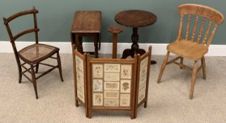 PLUS LOT 28 - FURNITURE ASSORTMENT (6) to include a Sweetheart Postcard fire screen, also, a gateleg