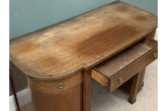 ANTIQUE CARVED OAK DRESSER BASE of narrow proportions and with centre cupboard below three - Image 4 of 13