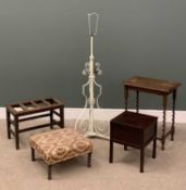 PLUS LOT 23 - FURNITURE ASSORTMENT to include luggage type stool, upholstered footstool, barley