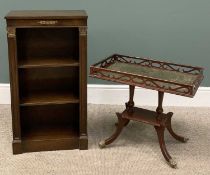 20TH CENTURY MAHOGANY THREE SHELF BOOKCASE with brass mounts and crossbanding, 84 (h) x 46 (w) x