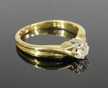18CT GOLD DIAMOND SOLITAIRE RING, approx. 0.23ct, size L, 3.4gms Provenance: private collection Isle