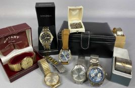 GENTS WRISTWATCHES & OTHER ITEMS, Rotary quartz with circular 9ct gold case, Tissot automatic in