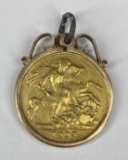 A 1903 HALF SOVEREIGN mounted as a pendant, 5.1gms gross Provenance: private collection Ynys Mon