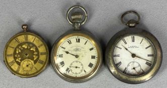 SILVER CASED POCKET WATCH, A.W.W. Co. Waltham Massachusetts with metal outer case, nickel cased