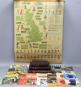 VINTAGE EPHEMERA & COLLECTABLES including unused ledgers, Bartholomew Sports Series Golf Map of