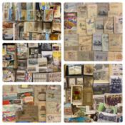 LARGE COLLECTION OF POSTCARDS & CIGARETTE CARDS, some loose, some in albums, other associated