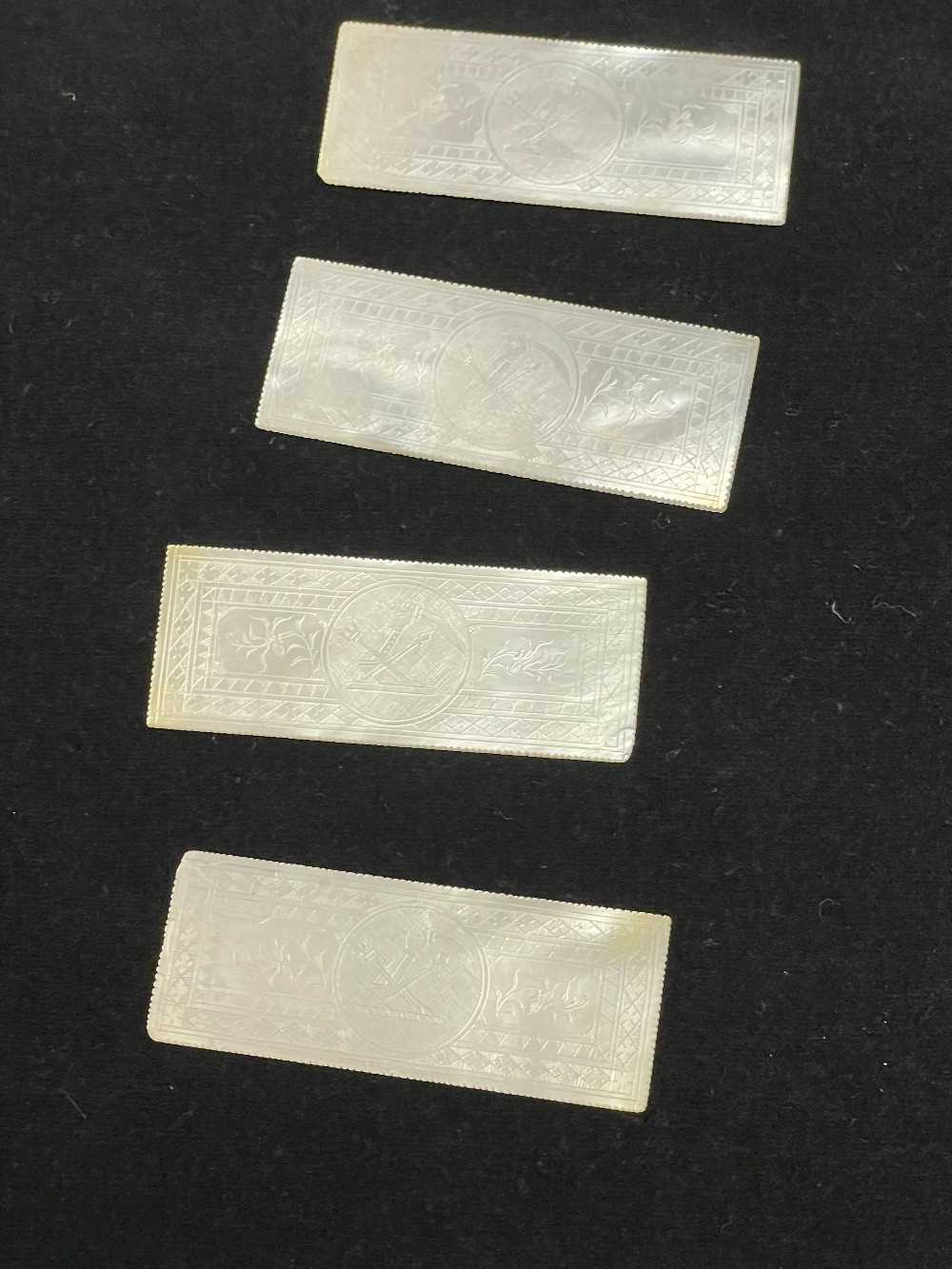 ASSORTED CHINESE MOTHER OF PEARL GAMING COUNTERS, vaiously shaped, and including set of 4 - Image 6 of 27