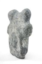 LUKE ANOWTALIK, grey metabasic stone - People, Arviat, 1996, 15cms (h) Provenance: Narwhal
