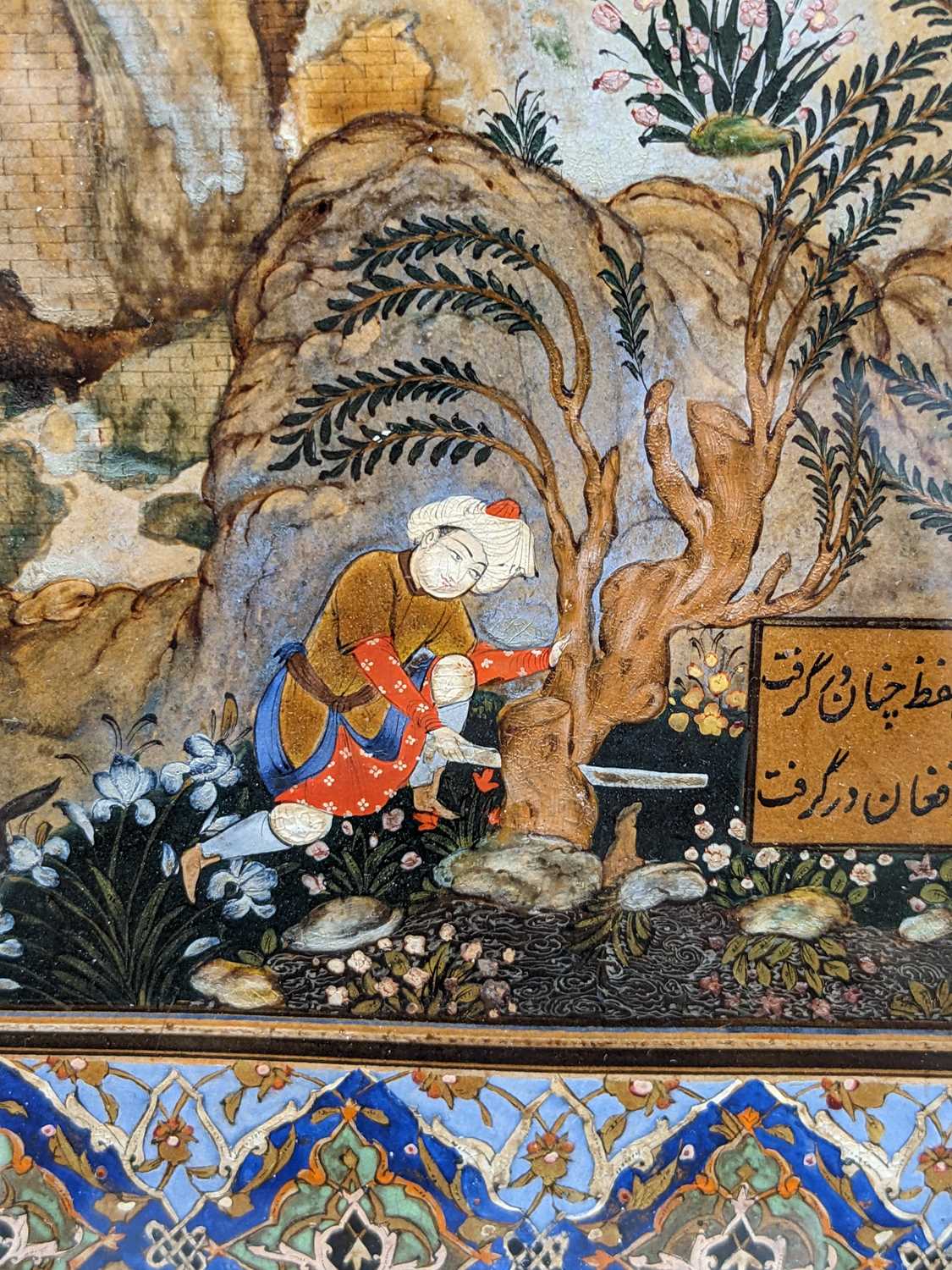 AFTER MIR MUSAVIR, Iran/Persia, late 19th/early 20th C. - Nushirvan and the Owls, gouache and gold - Image 9 of 10