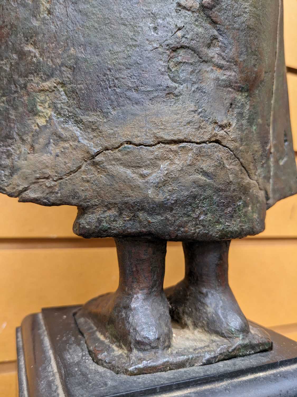 THAI COPPER ALLOY BUDDHA, Mon Dvaravati Style c. 8th-10th Century, cast in frontal position of - Image 9 of 13