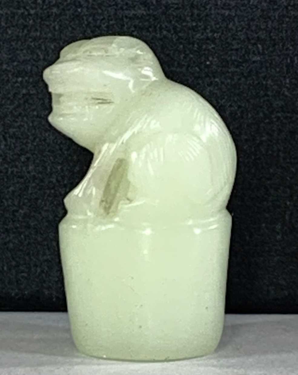 GROUP OF CHINESE & ASIAN HARDSTONES, comprising celadon jade liondog or dog of fo seal 42mm, - Image 3 of 8
