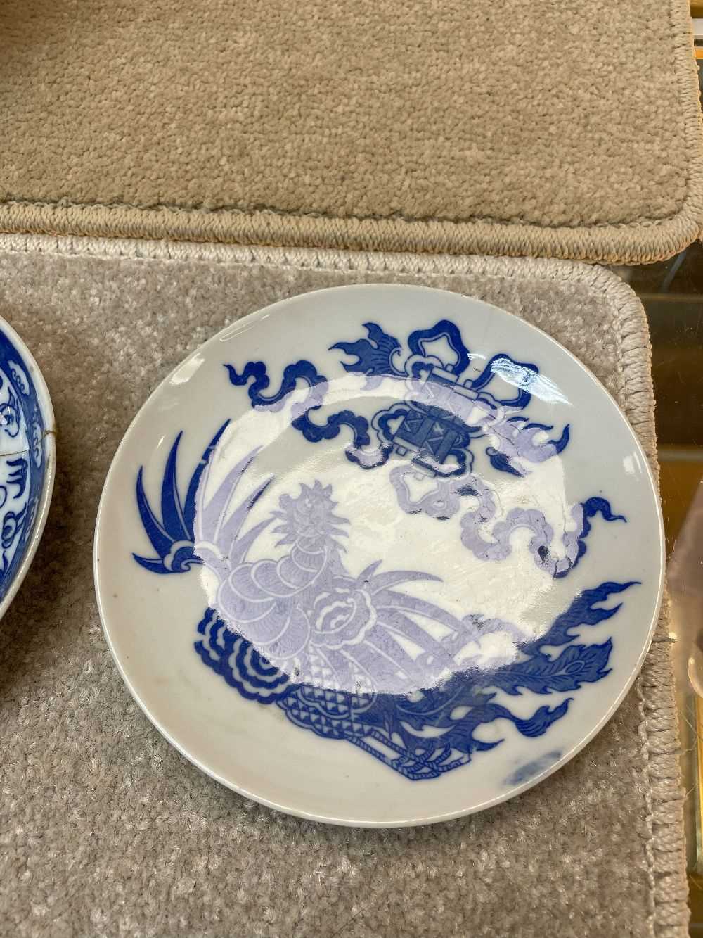 ASSORTED CHINESE BLUE & WHITE PORCELAIN, including two cylindrical teapots (one in bamboo - Image 24 of 29