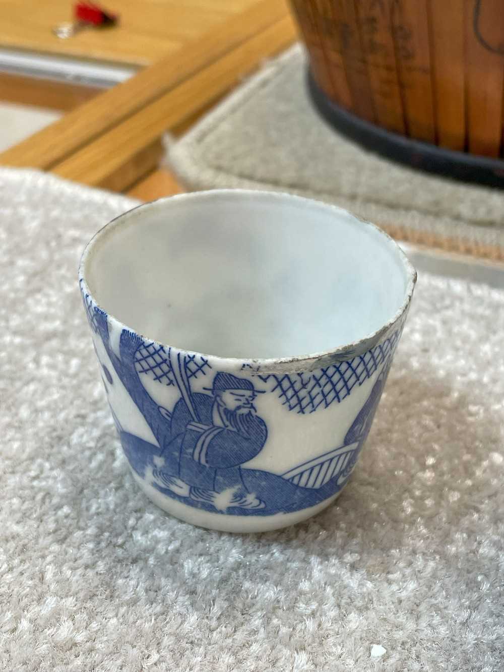 ASSORTED CHINESE BLUE & WHITE PORCELAIN, including two cylindrical teapots (one in bamboo - Image 22 of 29