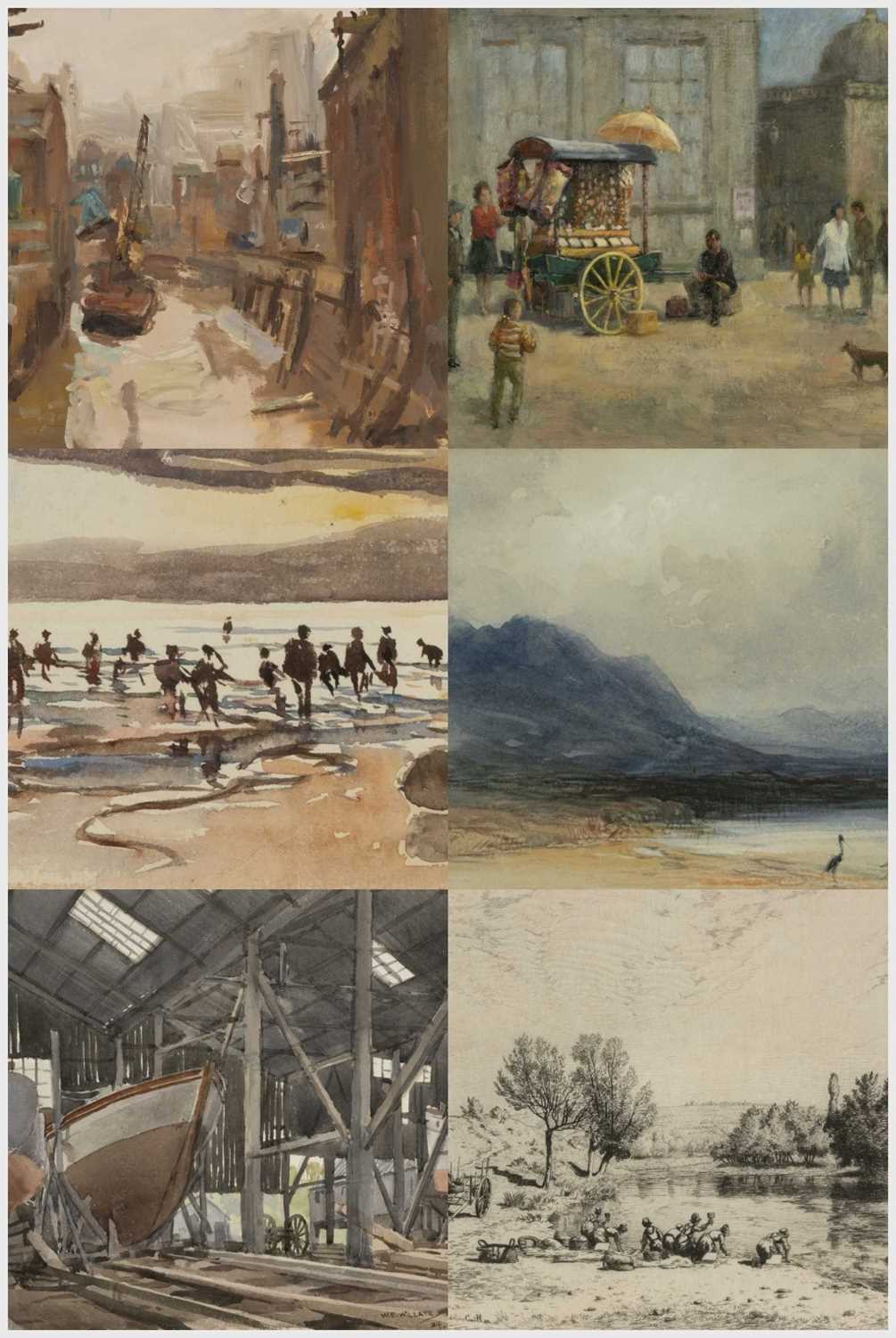 VARIOUS BRITISH SCHOOL ARTISTS including COL.ROBERT CHARLES watercolour - titled verso 'Japan 1877',