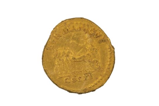 BELIEVED DOMITIAN ROMAN GOLD COIN AV Aureus, Rome, AD 90-91, DOMITIANVS AVGVSTVS, laureate head - Image 1 of 2