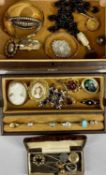 ANTIQUE & VINTAGE COSTUME JEWELLERY, contained within Italian leather jewellery box Provenance: