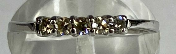 18CT GOLD FIVE STONE ETERNITY RING, size K, 1.7gms Provenance: private collection Denbighshire