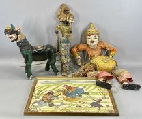 EASTERN COLLECTABLES including Indonesian painted wooden wayang golek stick puppet doll, 57cms (