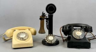 VINTAGE TELEPHONES including black Bakelite candlestick telephone, black Bakelite GPO telephone