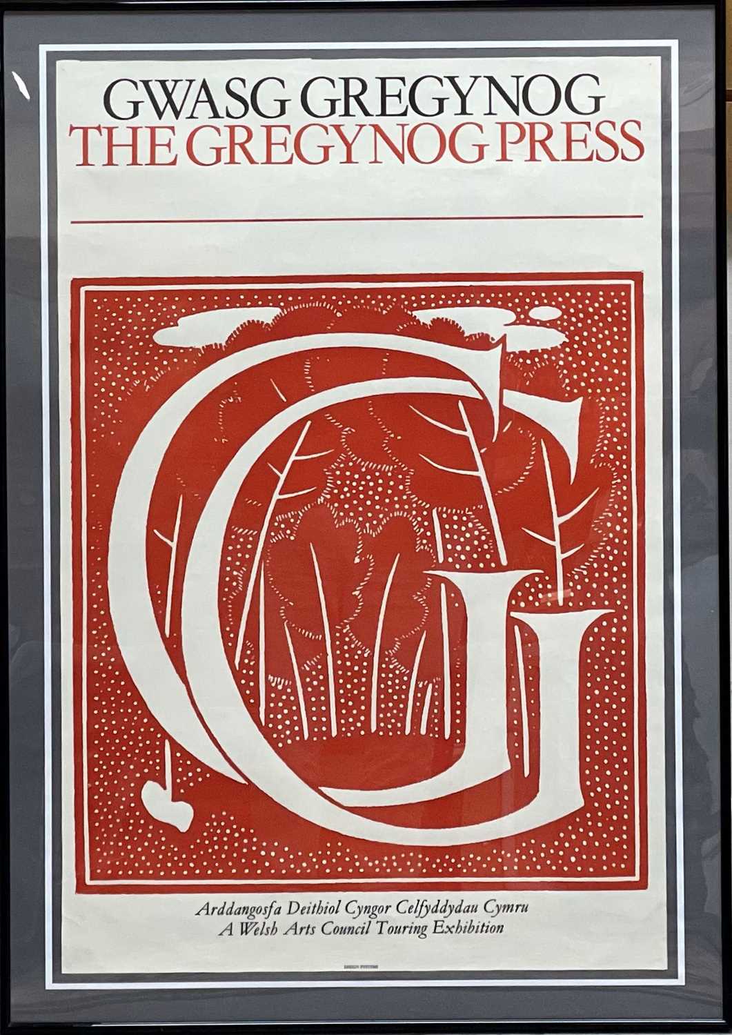 ‡ MICHAEL HUTCHINGS for Gwasg Gregynog Press, three colour screen print - advertising for Welsh Arts - Image 2 of 2