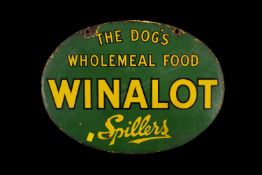 THE ADVERTISING CLUB HOUSE: VINTAGE 'SPILLERS WINALOT' ENAMEL SIGN, decorated on both sides 'The