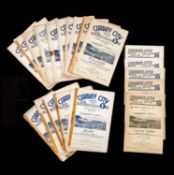 THE FOOTBALL CLUB HOUSE: CARDIFF CITY PROGRAMMES OF SEASONS 1948 - 1949, the earliest Cardiff City