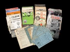 THE FOOTBALL CLUB HOUSE: FULHAM PROGRAMMES OF SEASONS 1921 - 2014, programmes of note include: