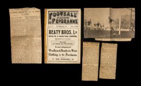 THE FOOTBALL CLUB HOUSE: EVERTON VS. CARDIFF CITY PROGRAMME dated September 30th 1922 (tape to edge)