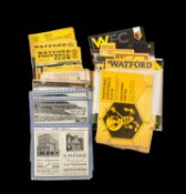 THE FOOTBALL CLUB HOUSE: WATFORD PROGRAMMES OF SEASONS 1933 - 2007, programmes of note include