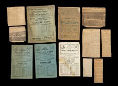 THE FOOTBALL CLUB HOUSE: SIX EARLY WEST HAM & CARDIFF CITY PROGRAMMES, West Ham vs. Cardiff City