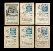 THE FOOTBALL CLUB HOUSE: SEVEN CARDIFF CITY PROGRAMMES FROM 1930s, including Cardiff City vs.