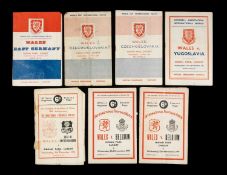 THE FOOTBALL CLUB HOUSE: WELSH INTERNATIONAL PROGRAMMES, the earliest Wales vs. Belgium 1949 (two