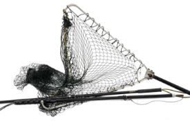 THE FISHING CLUB HOUSE: HARDY FOLDING LANDING NET; Hardy fish tailer and another (unbranded) (3)