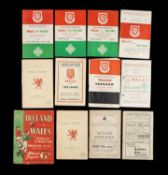 THE FOOTBALL CLUB HOUSE: WALES VS. IRELAND INTERNATIONAL PROGRAMMES FROM SEASONS 1946 - 1970, to