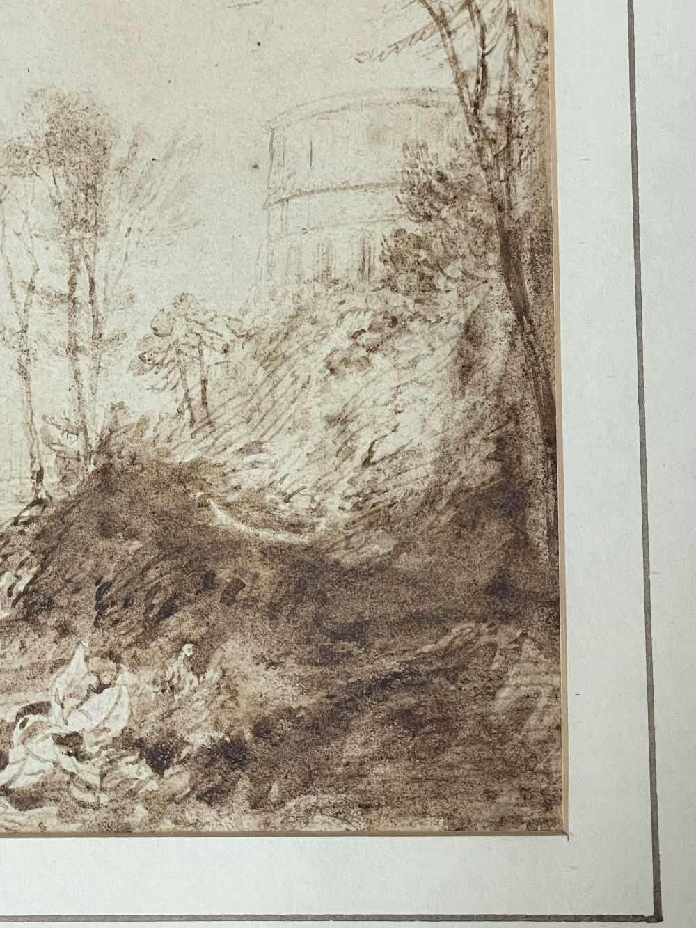 ATTR. TO JOSEPH MALLORD WILLIAM TURNER RA (British 1775 - 1851) sepia sketch on paper - Greek - Image 8 of 14