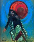 ‡ ANDREW VICARI (Welsh 1932-2016) oil on canvas - entitled verso, 'The Confucian', signed, dated