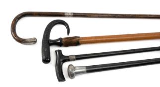 ASSORTED GENTLEMEN'S WALKING CANES, comprising silver mounted Malacca cane, silver mounted