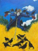 ‡ PHILIP MUIRDEN (1932-2023) oil on canvas - entitled verso, 'Happy Crows', signed, 101 x 76cms