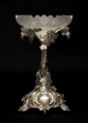 VICTORIAN SILVER ARMORIAL TABLE CENTREPIECE, Mappin & Webb, Sheffield 1894, the triple entwined