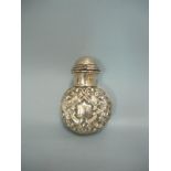 Antikes Parfumflacon mit Glasfläschen. 925 Sterling Silber. H. 7,5cm.