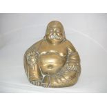 Großer schwerer sitzender Buddha. Messing, China, 20.Jhdt. H. 19cm.