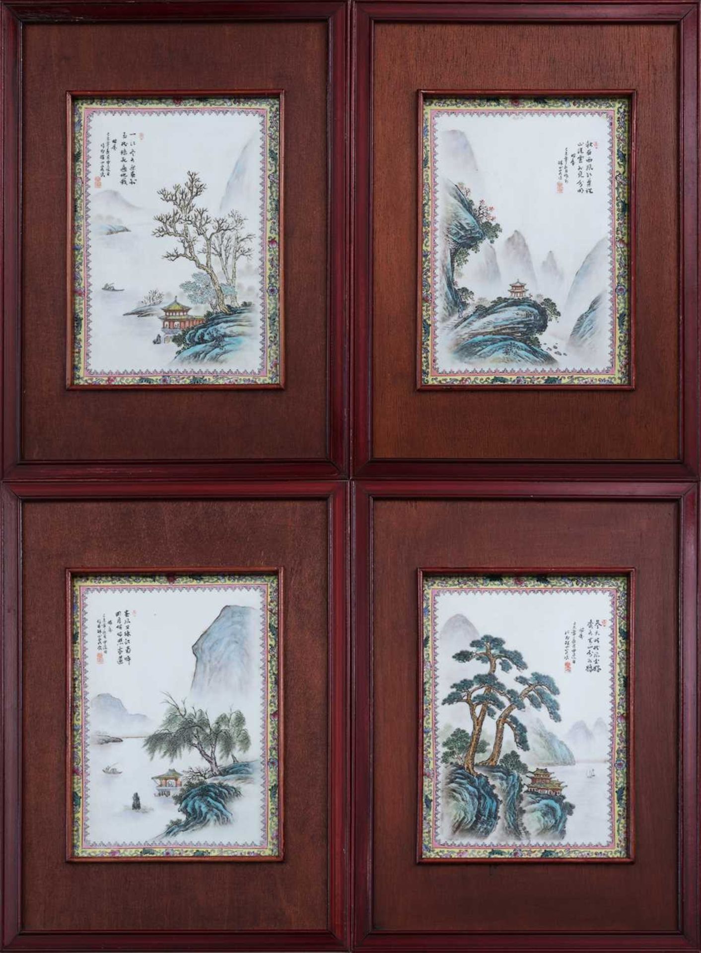 4 chinesische Porzellanbilder